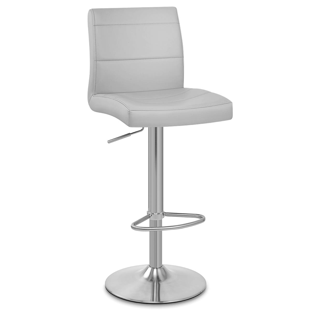 Sgabello Ecopelle Cromo Satinato - Breakfast Grigio