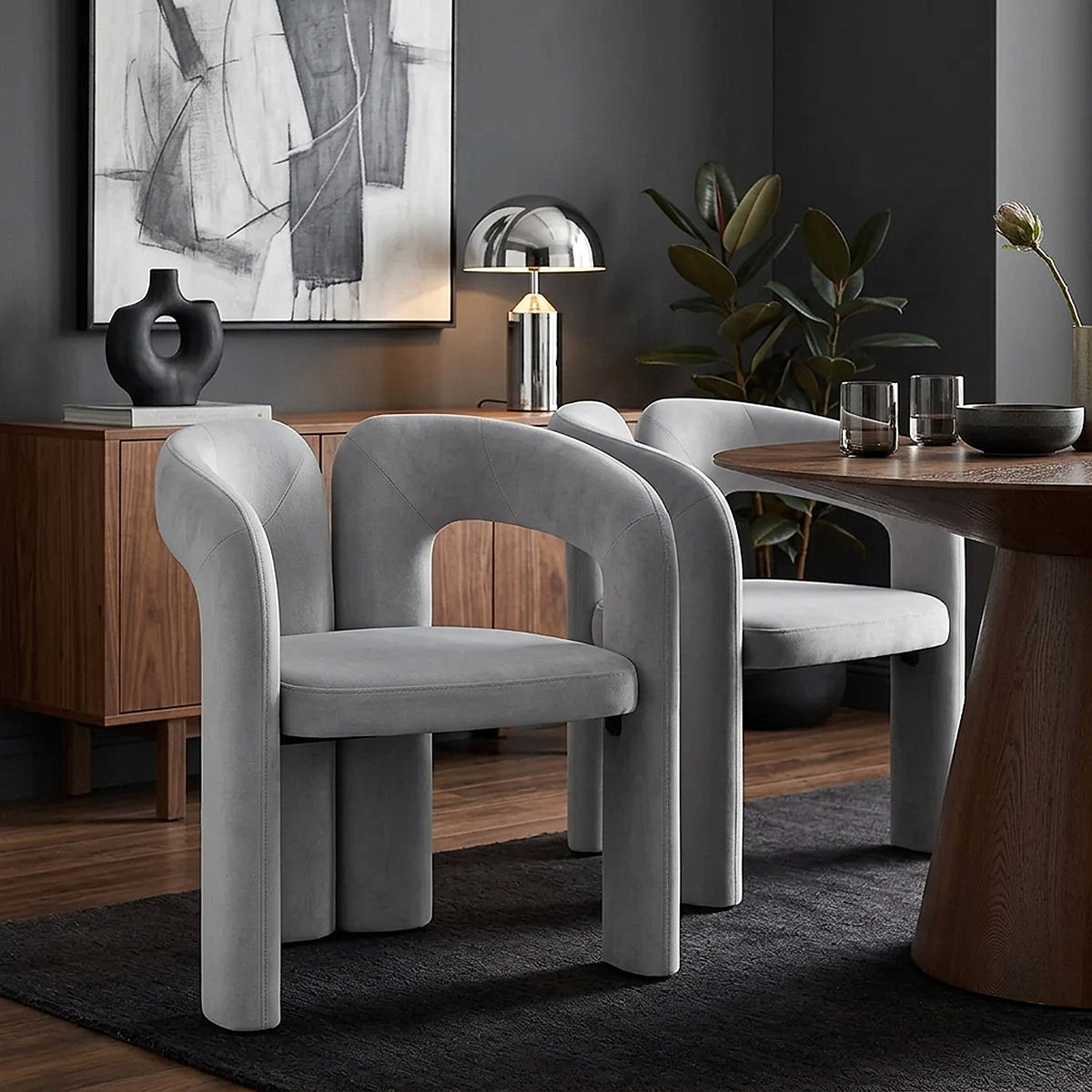 Sedia Velluto - Bubble Grigio