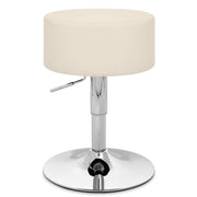 Sgabello Basso Ecopelle Cromato - Bullet Crema