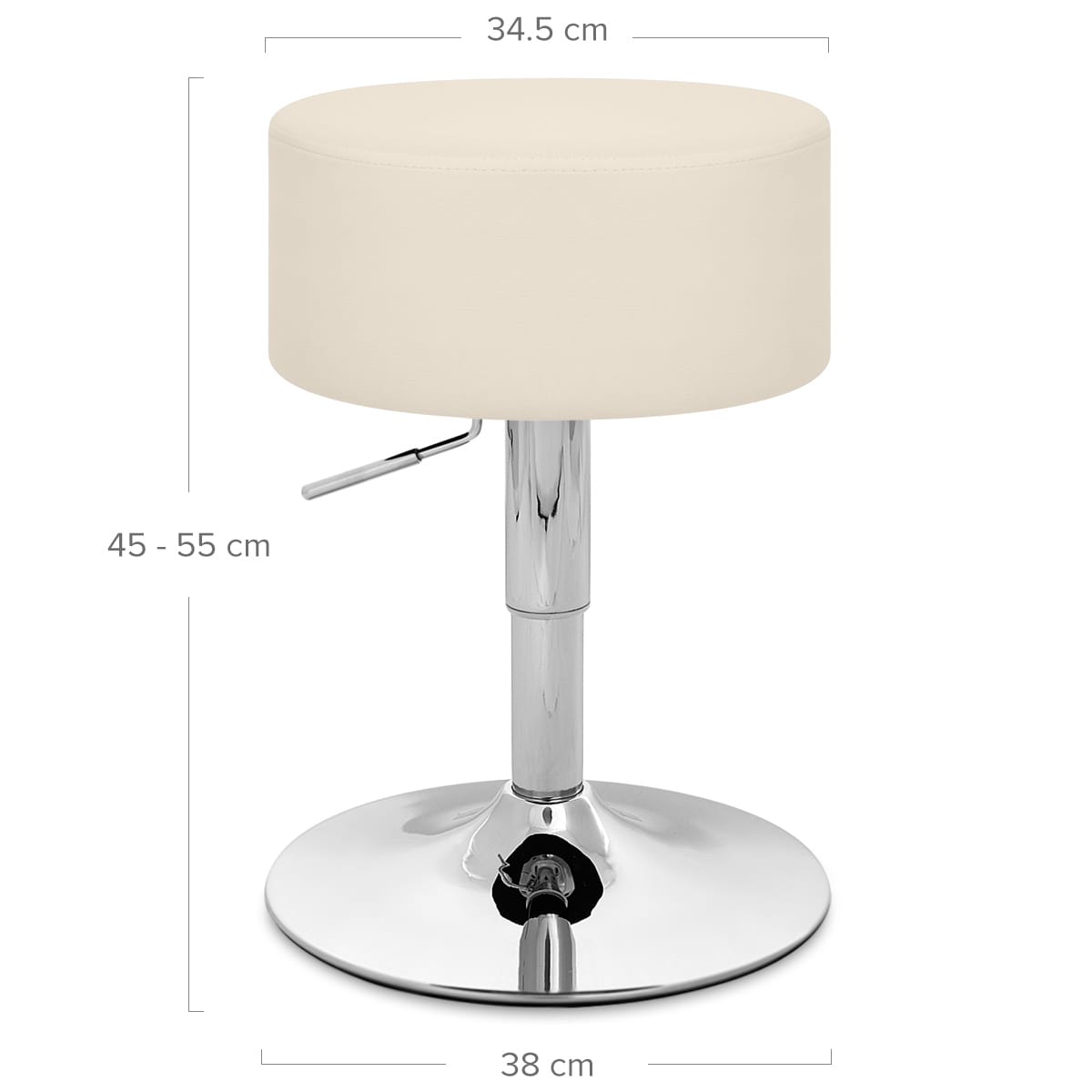 Sgabello Basso Ecopelle Cromato - Bullet Crema