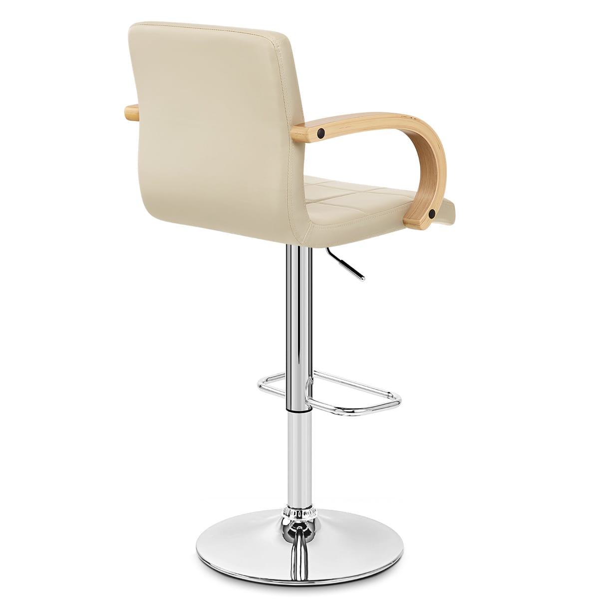 Sgabello Ecopelle Cromato - Burton Crema