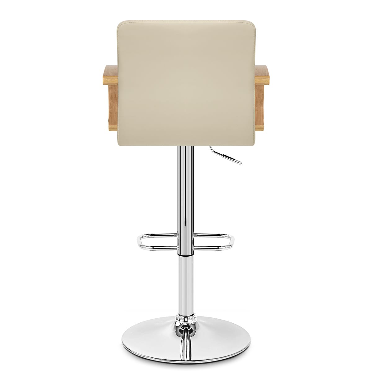 Sgabello Ecopelle Cromato - Burton Crema