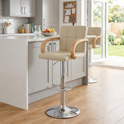 Sgabello Ecopelle Cromato - Burton Crema