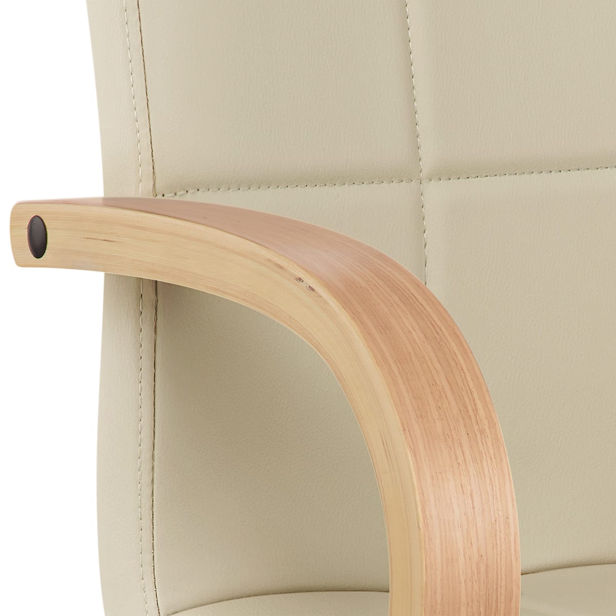 Sgabello Ecopelle Cromato - Burton Crema