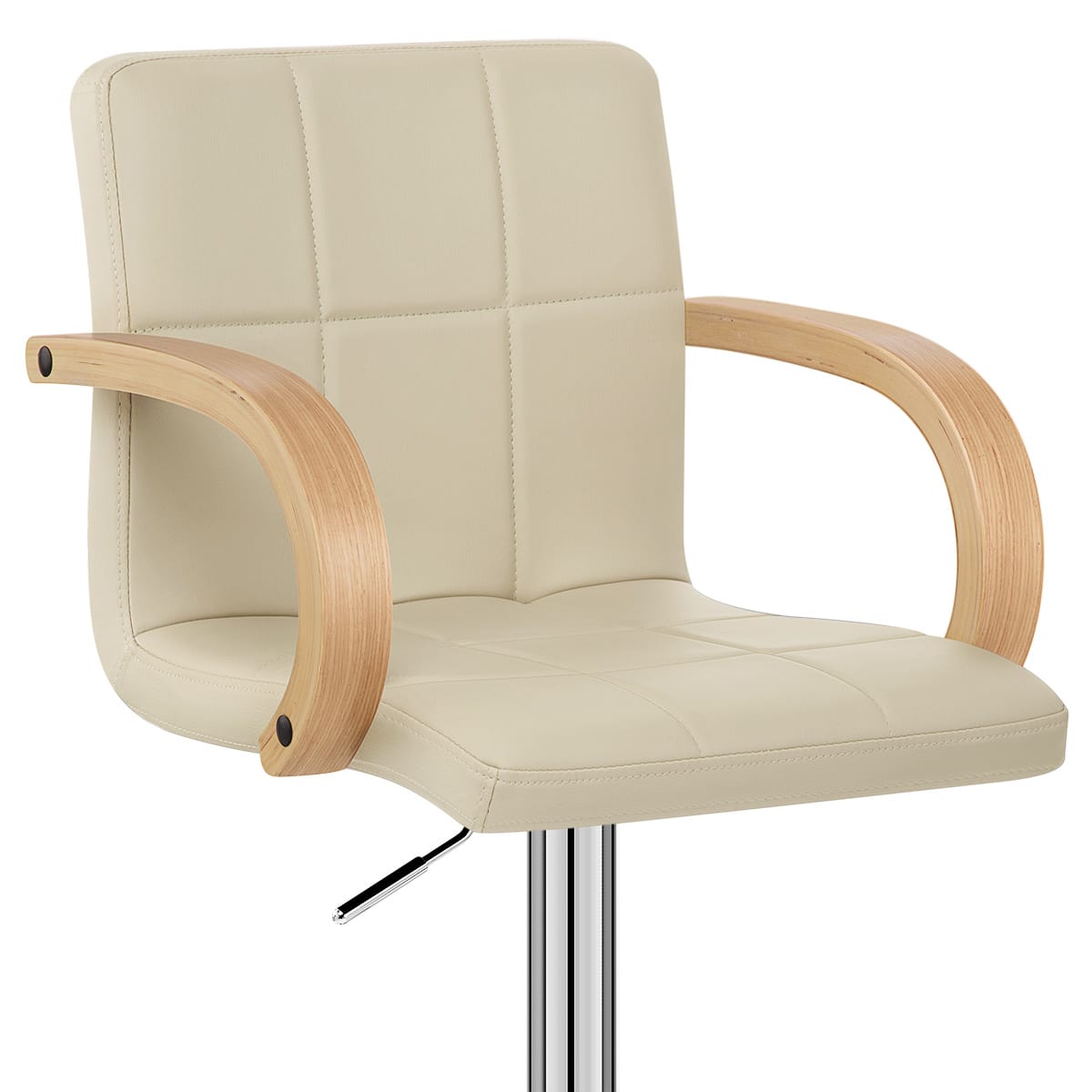 Sgabello Ecopelle Cromato - Burton Crema