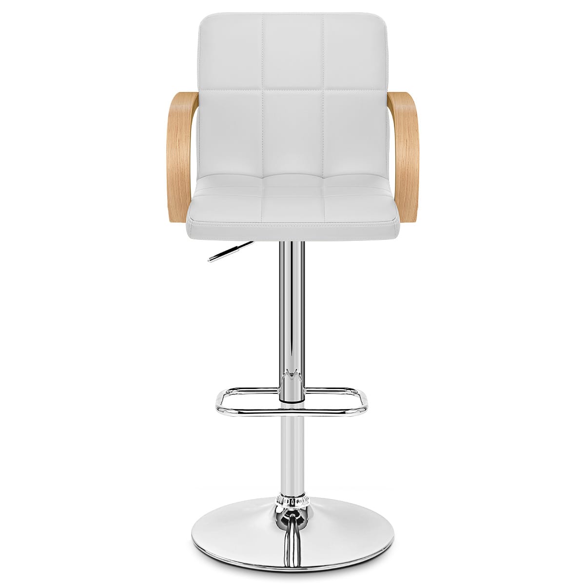 Sgabello Ecopelle Cromato - Burton Bianco