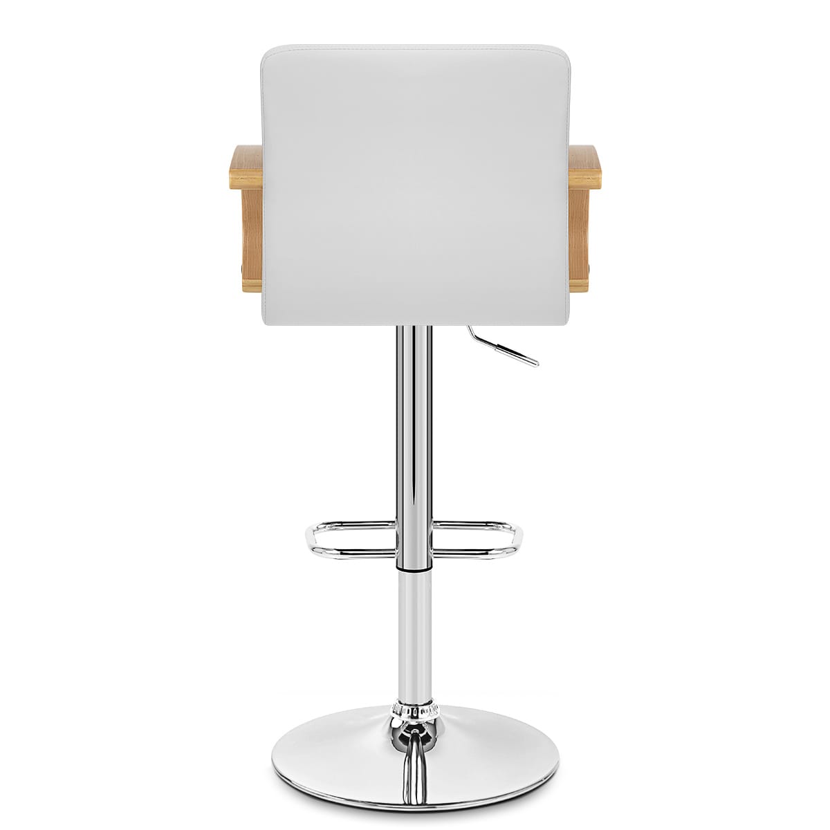 Sgabello Ecopelle Cromato - Burton Bianco