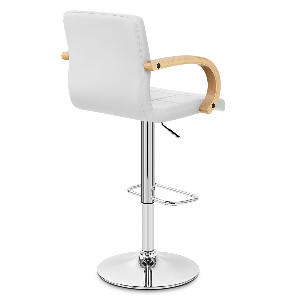 Sgabello Ecopelle Cromato - Burton Bianco