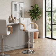 Sgabello Ecopelle Cromato - Burton Bianco