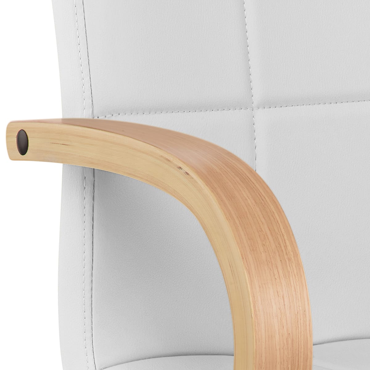 Sgabello Ecopelle Cromato - Burton Bianco