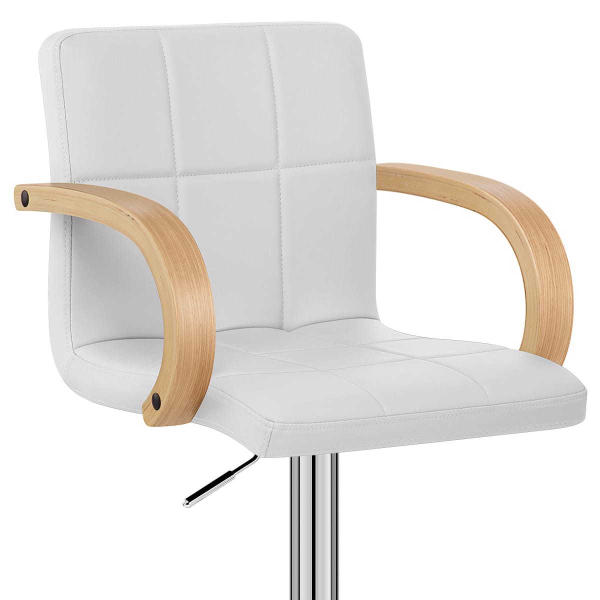 Sgabello Ecopelle Cromato - Burton Bianco