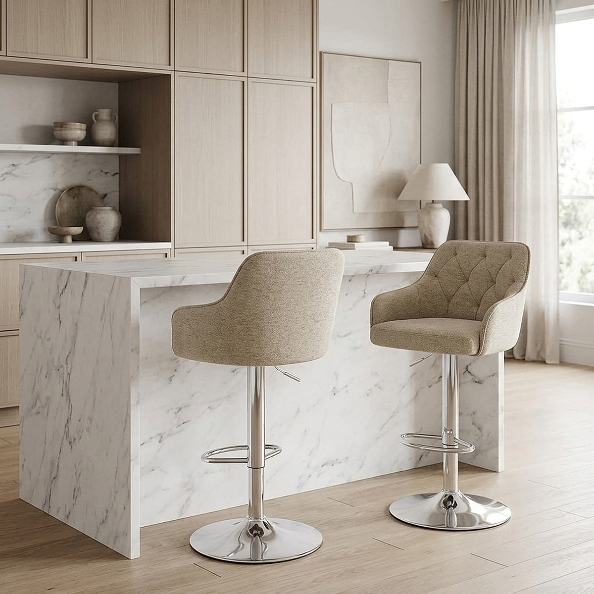 Sgabello Stoffa - Butler Crema