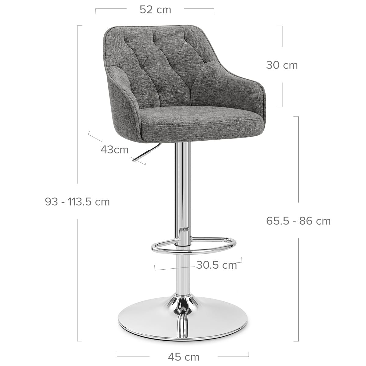 Sgabello Stoffa - Butler Grigio