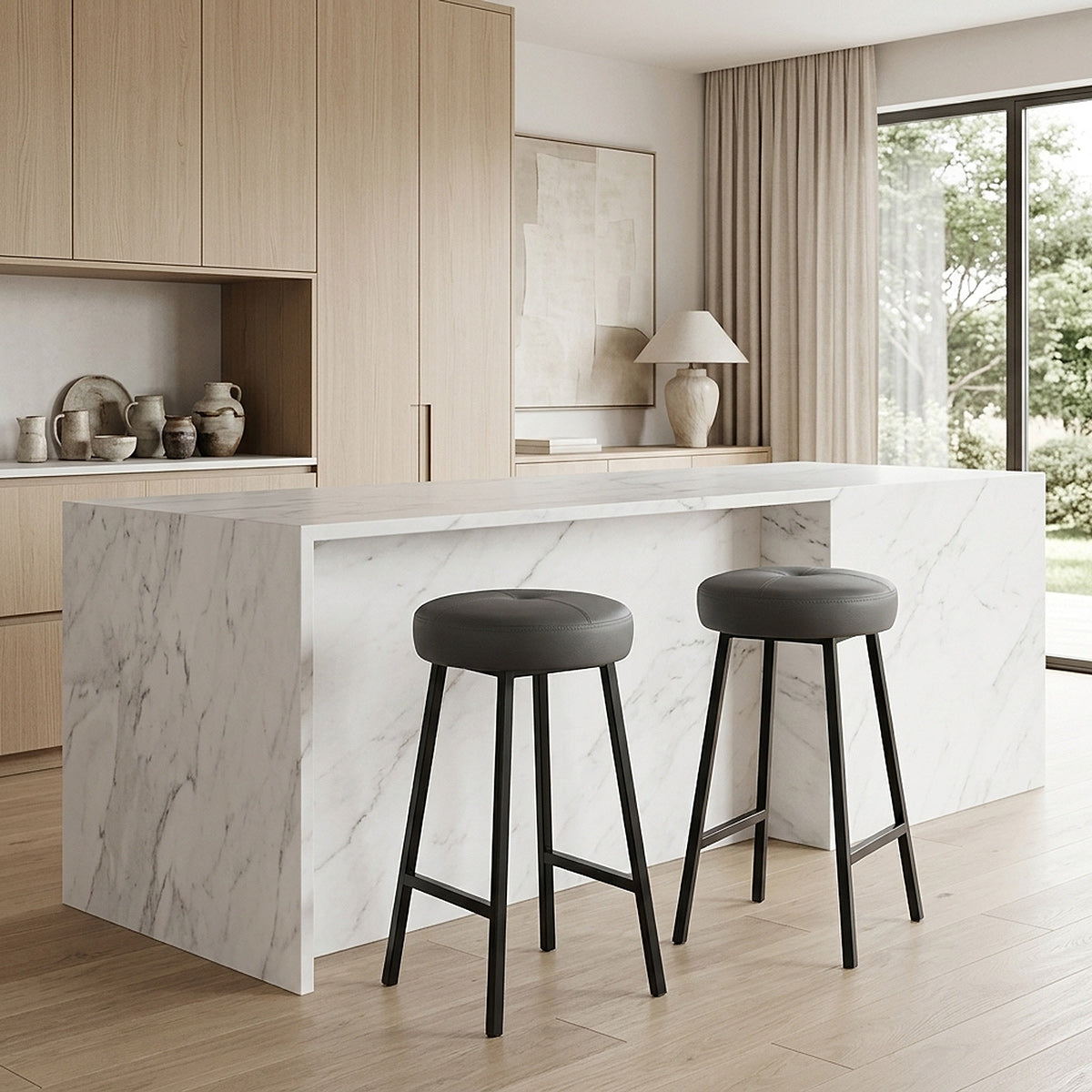 Sgabello Ecopelle - Buzz Grigio