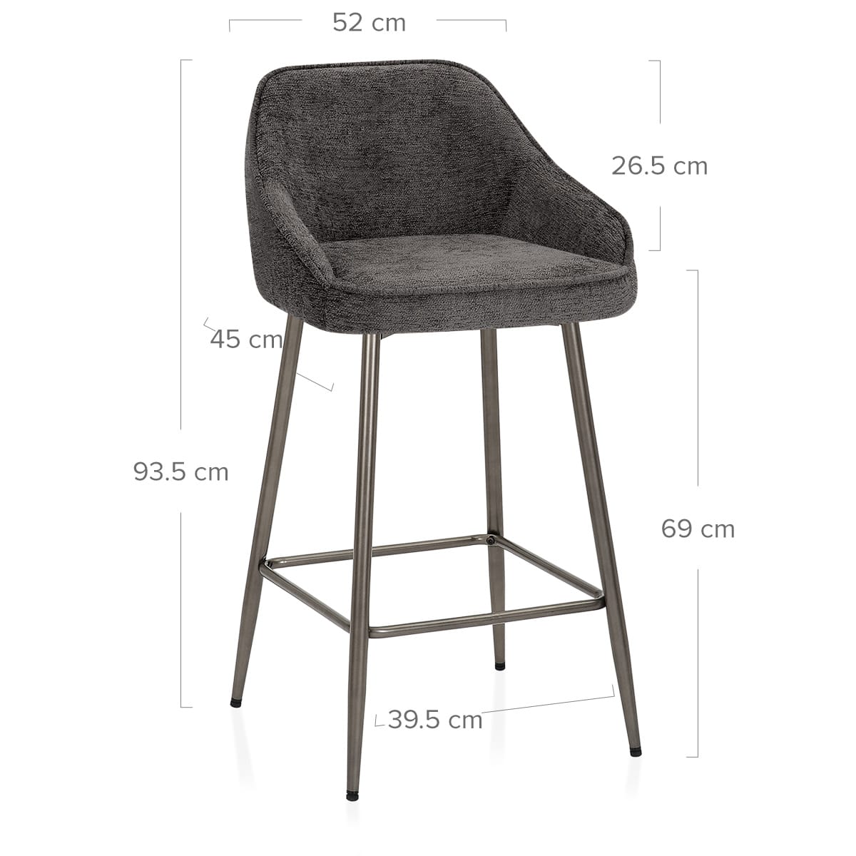 Sgabello Tessuto - Cairns Grigio scuro