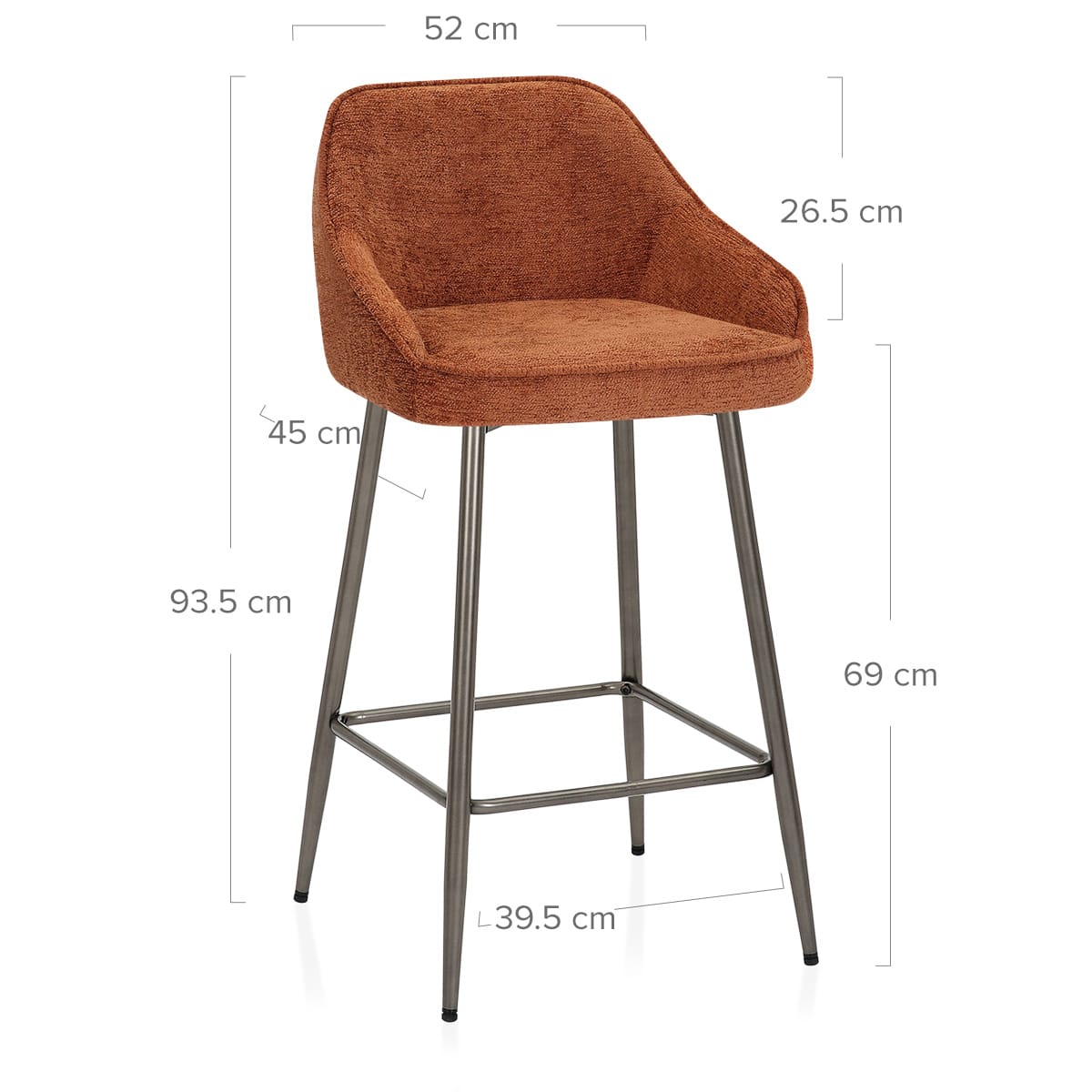 Sgabello Tessuto - Cairns Arancione