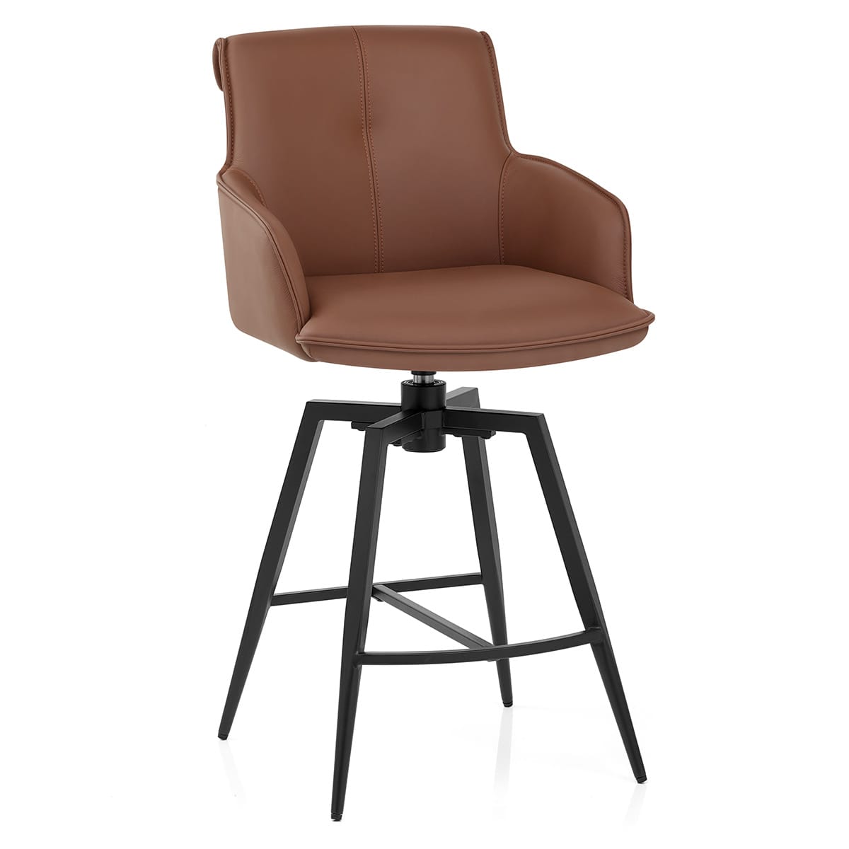 Sgabello Vera Pelle - Camden Marrone