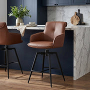 Sgabello Vera Pelle - Camden Marrone