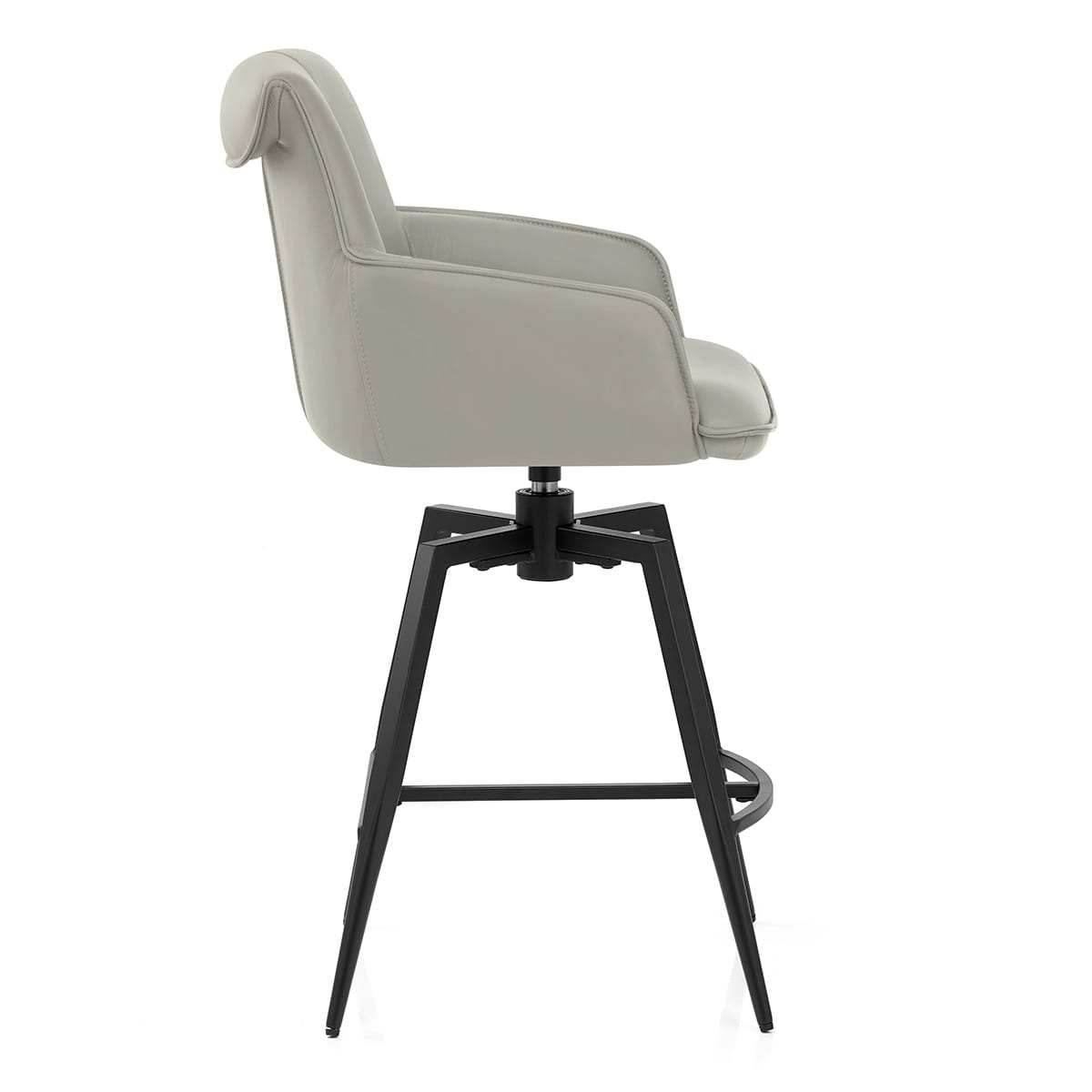 Sgabello Vera Pelle - Camden Grigio