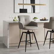 Sgabello Vera Pelle - Camden Grigio