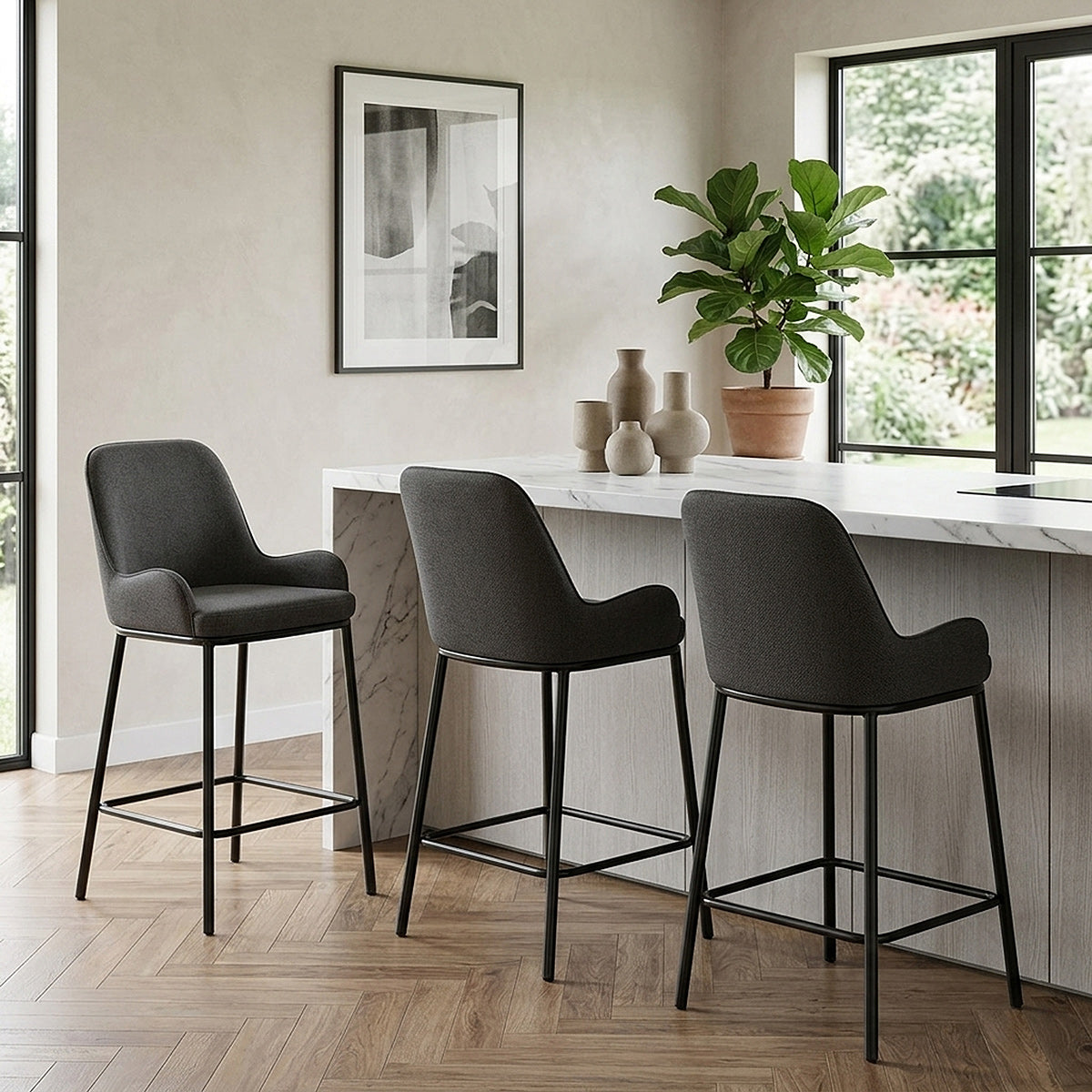 Sgabello Tessuto - Cameo Grigio scuro
