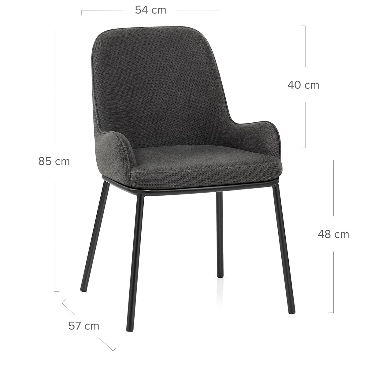 Sedia da Pranzo Stoffa - Cameo Grigio scuro