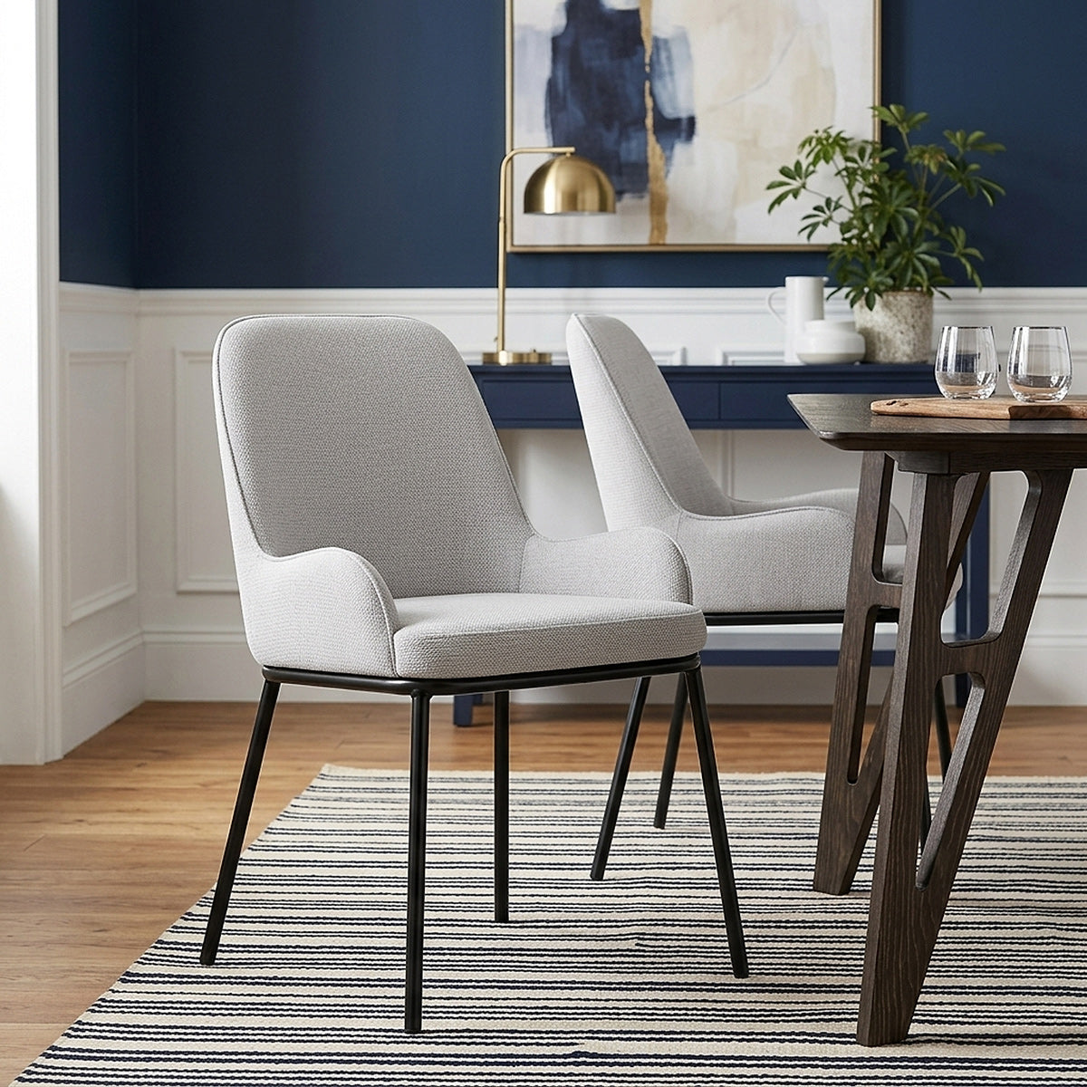 Sedia da Pranzo Stoffa - Cameo Grigio