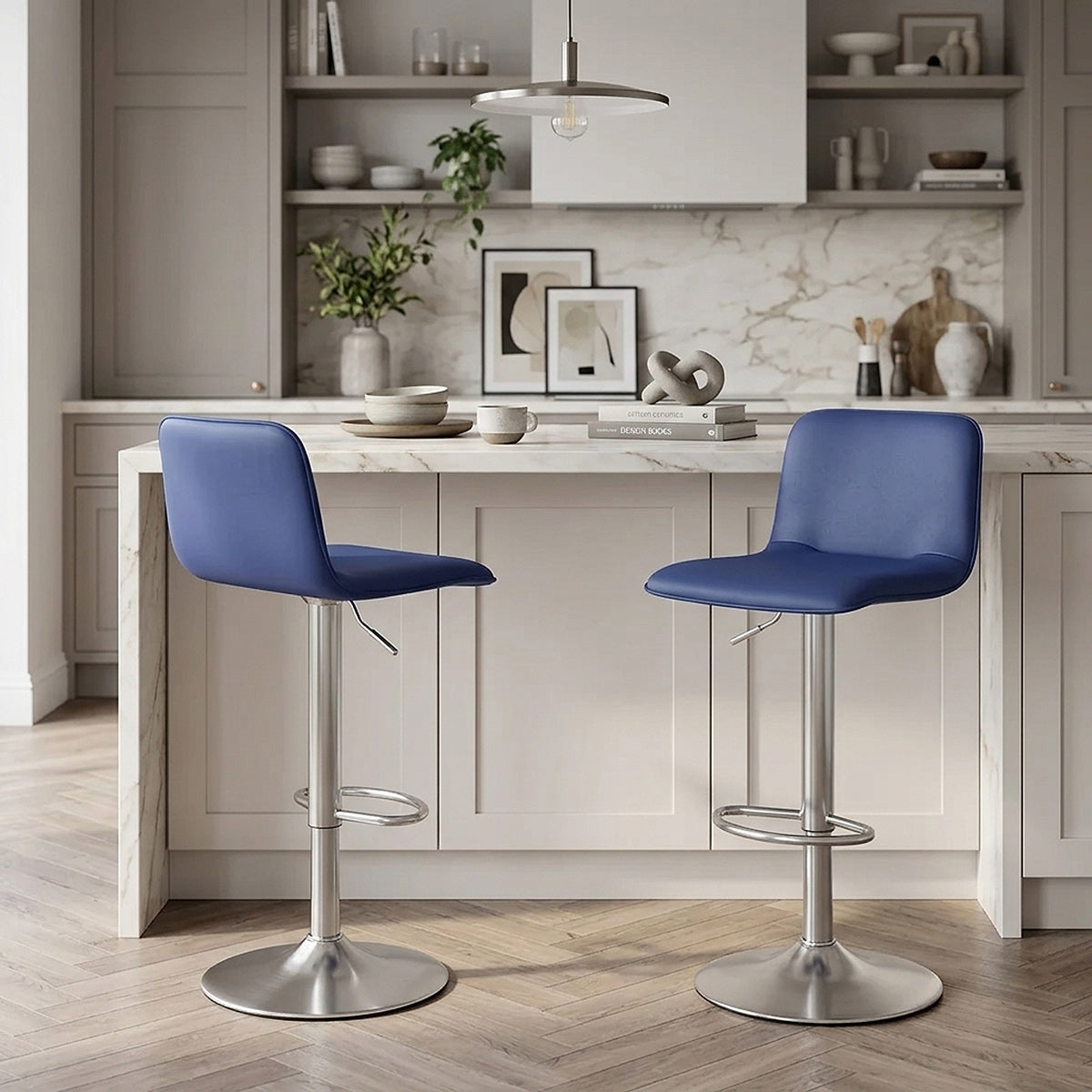 Sgabello Ecopelle Satinato - Cape Blu