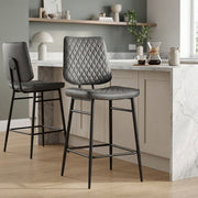 Sgabello Ecopelle - Caprice Grigio