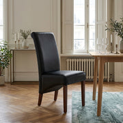 Sedia Pelle rigenerata Legno - Carlo Noce Nero