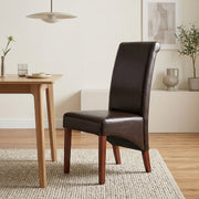 Sedia Pelle rigenerata Legno - Carlo Noce Marrone