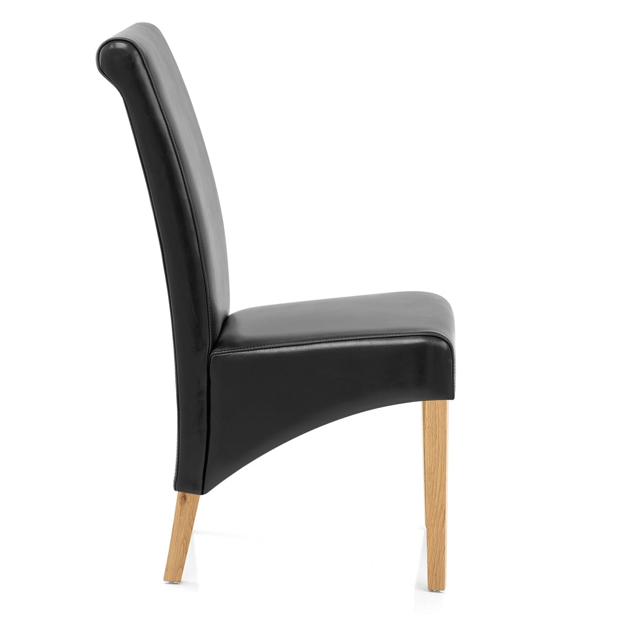 Sedia Pelle rigenerata Legno - Carlo Quercia Nero