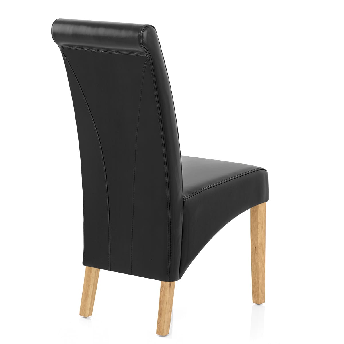 Sedia Pelle rigenerata Legno - Carlo Quercia Nero
