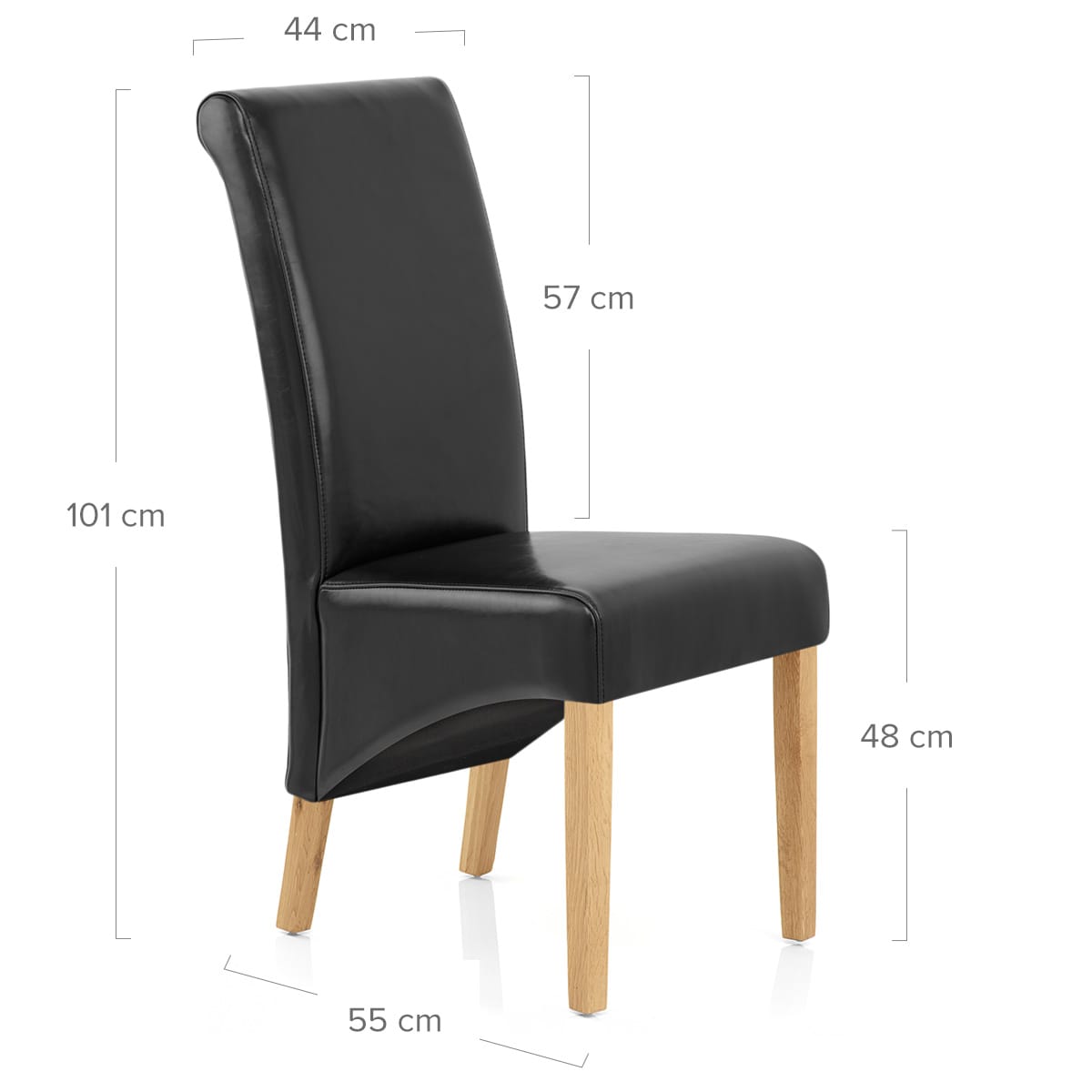 Sedia Pelle rigenerata Legno - Carlo Quercia Nero