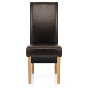 Sedia Pelle rigenerata Legno - Carlo Quercia Marrone