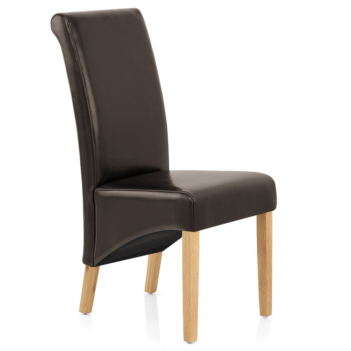 Sedia Pelle rigenerata Legno - Carlo Quercia Marrone