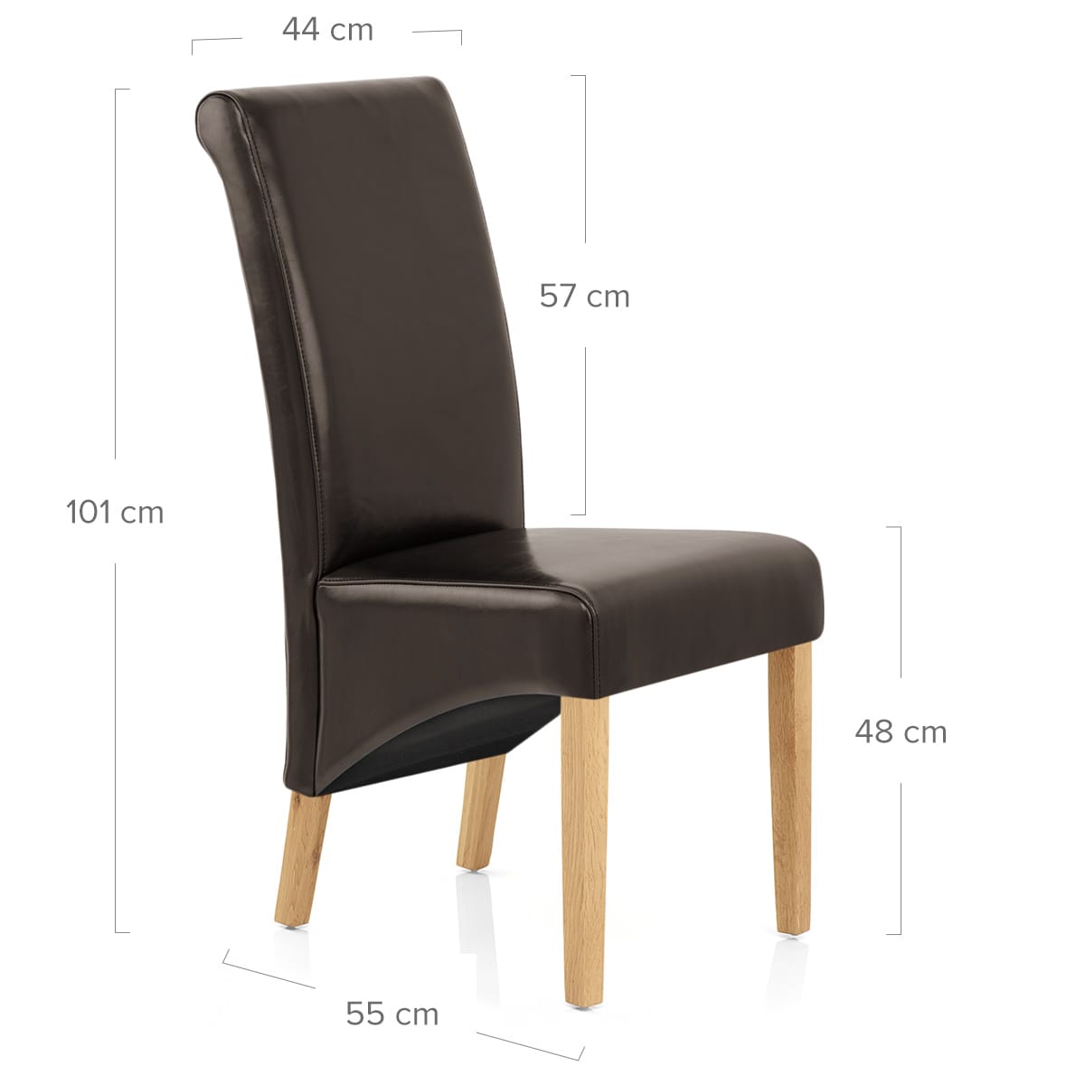 Sedia Pelle rigenerata Legno - Carlo Quercia Marrone