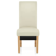 Sedia Pelle rigenerata Legno - Carlo Quercia Crema