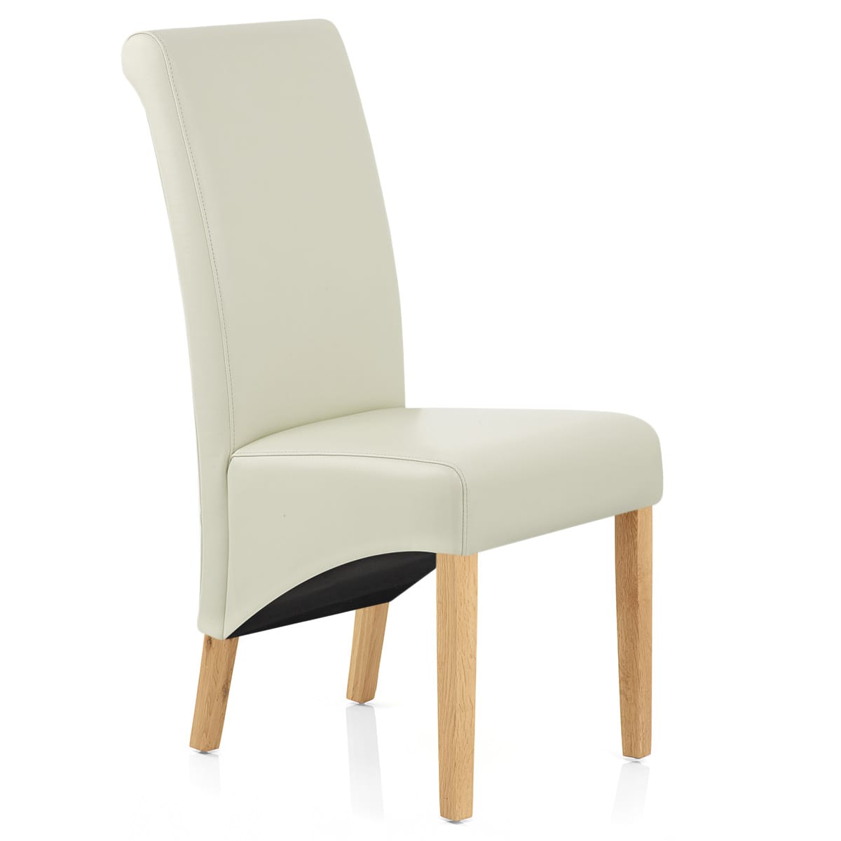 Sedia Pelle rigenerata Legno - Carlo Quercia Crema