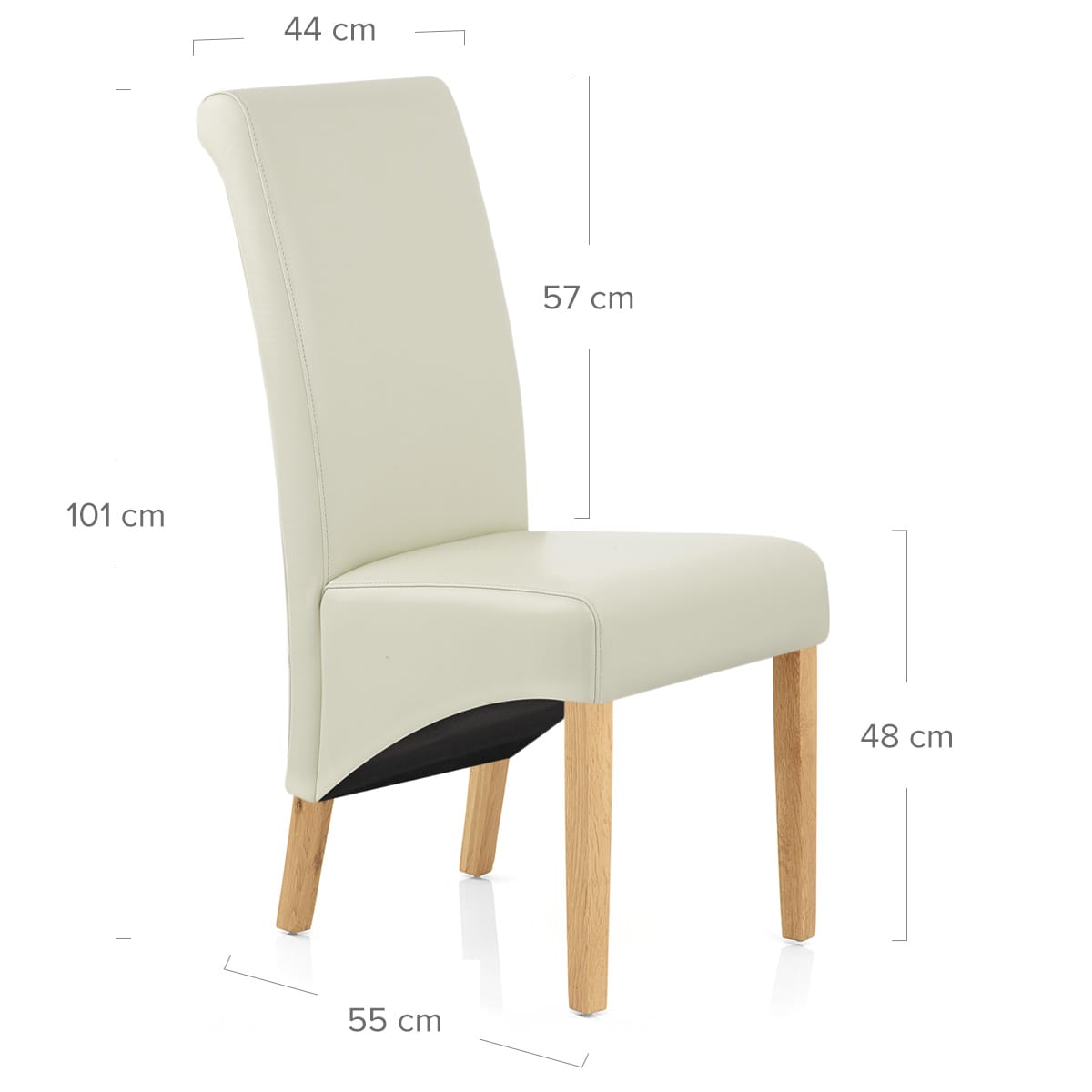 Sedia Pelle rigenerata Legno - Carlo Quercia Crema