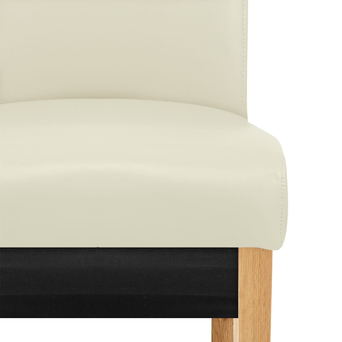 Sedia Pelle rigenerata Legno - Carlo Quercia Crema