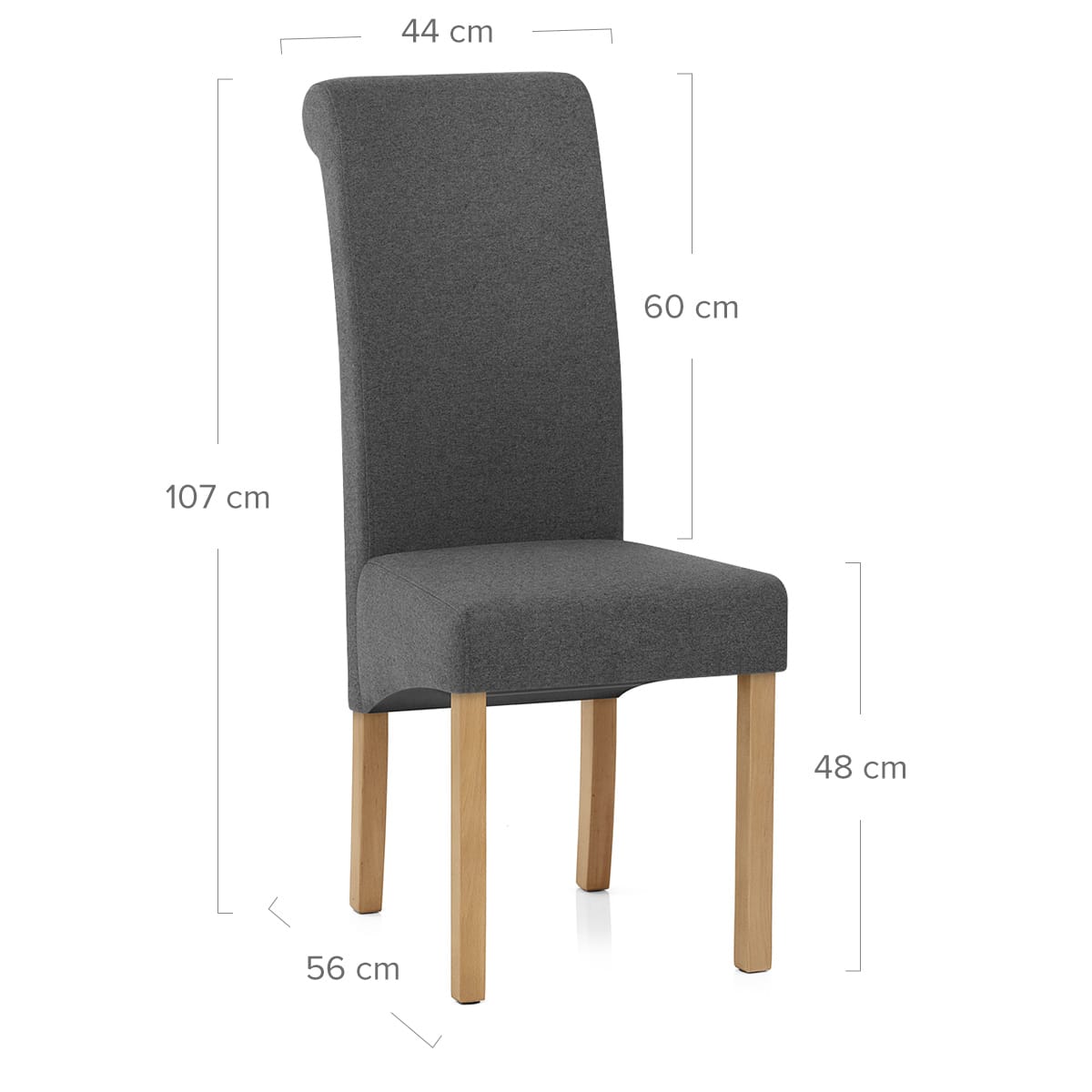 Sedia Tessuto Legno - Carolina Grigio scuro