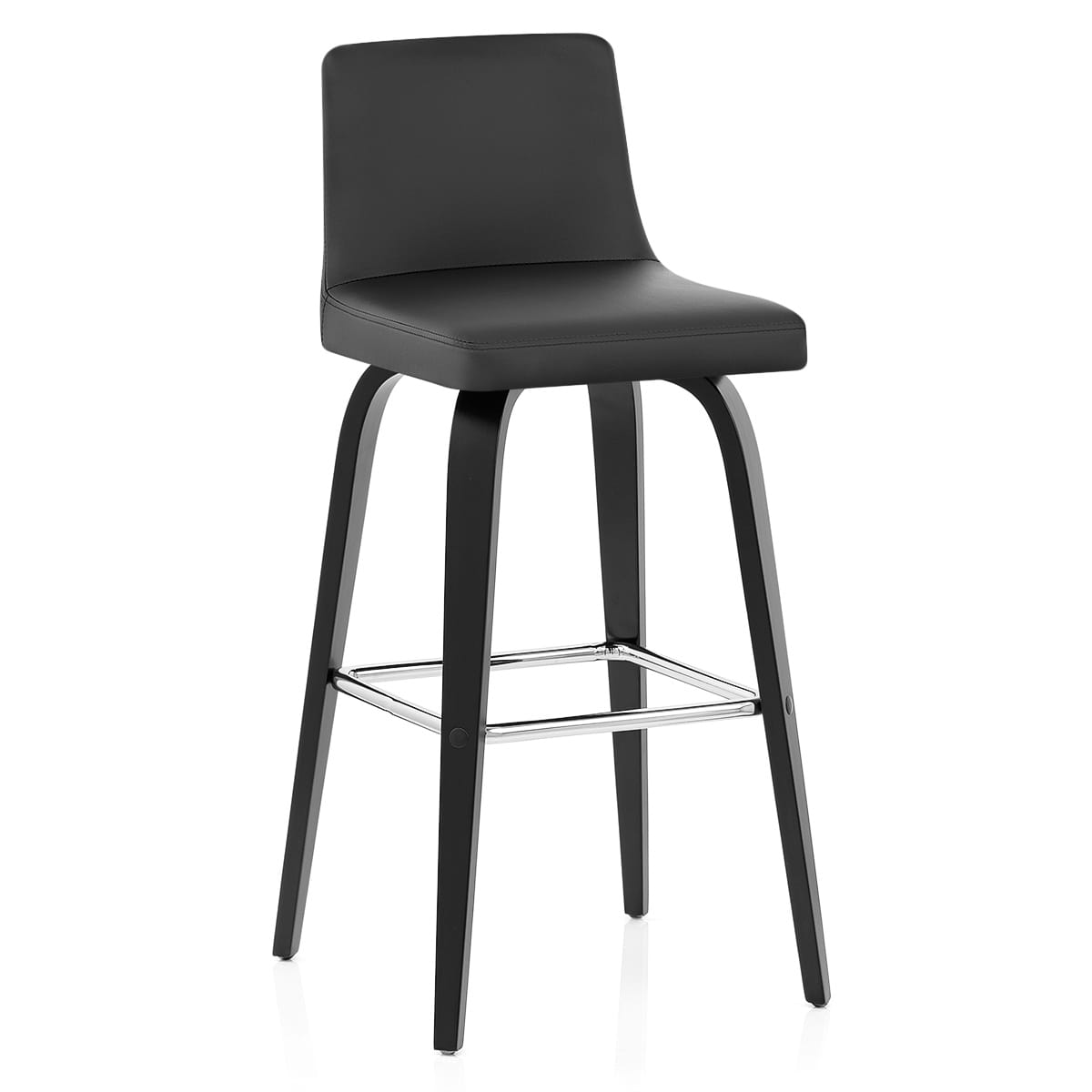 Sgabello Ecopelle Legno - Charlotte Nero