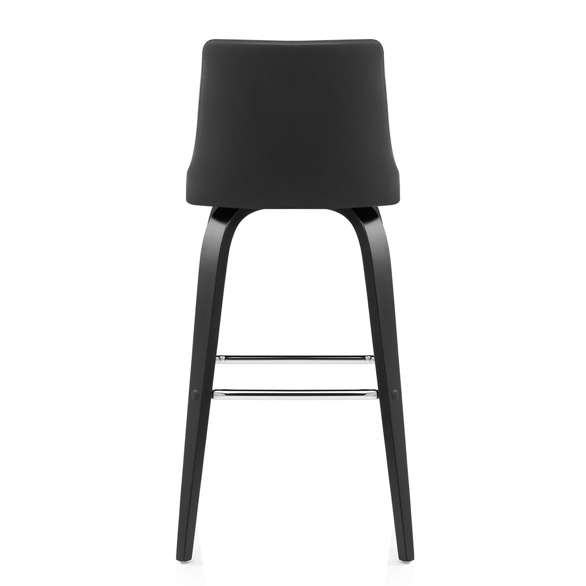 Sgabello Ecopelle Legno - Charlotte Nero
