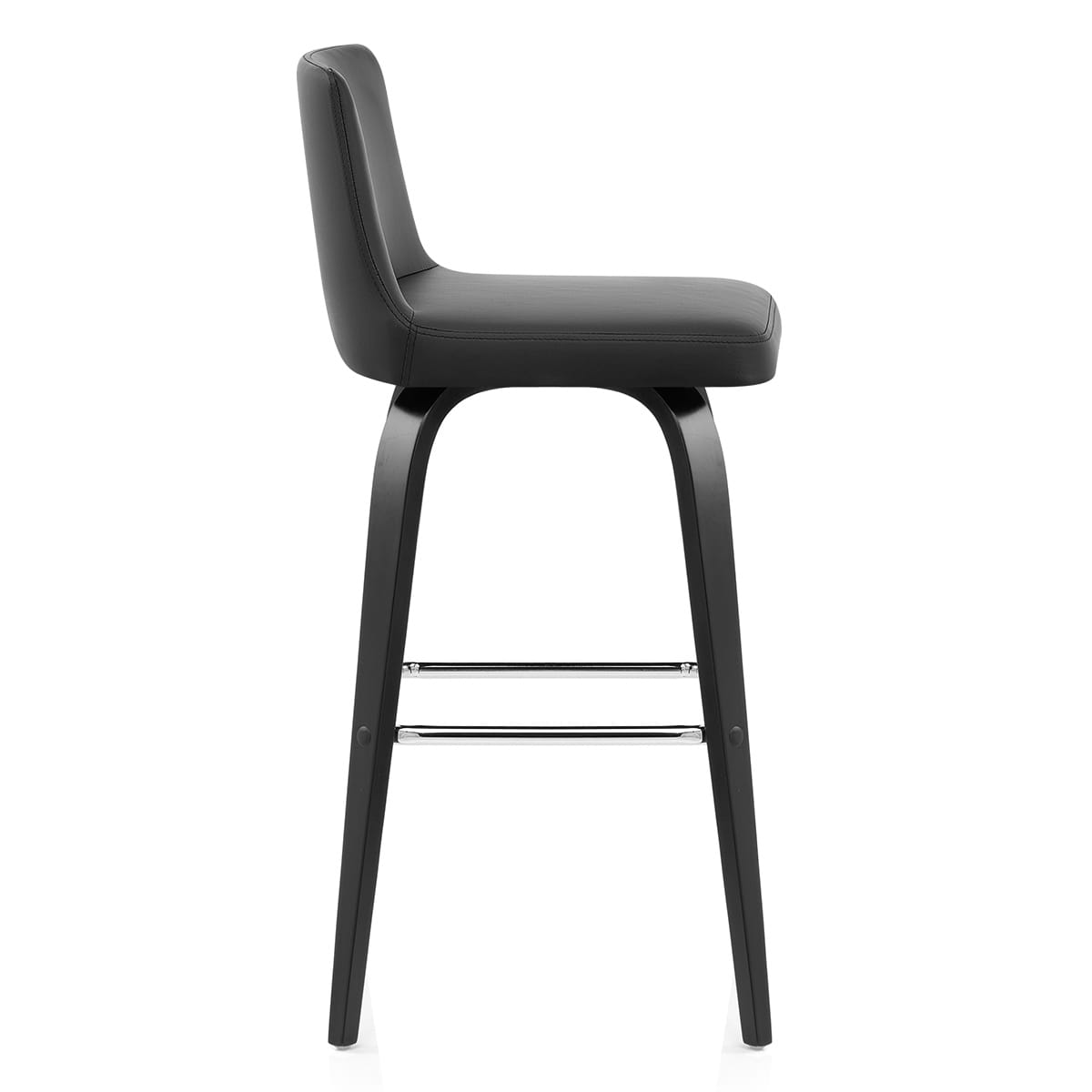 Sgabello Ecopelle Legno - Charlotte Nero