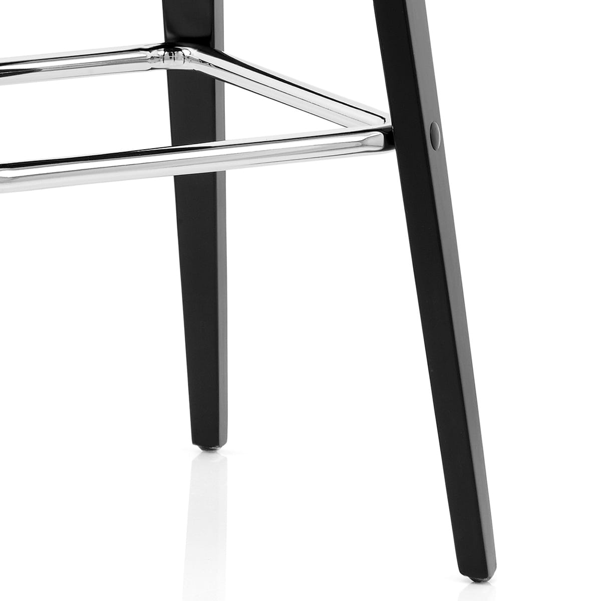 Sgabello Ecopelle Legno - Charlotte Nero