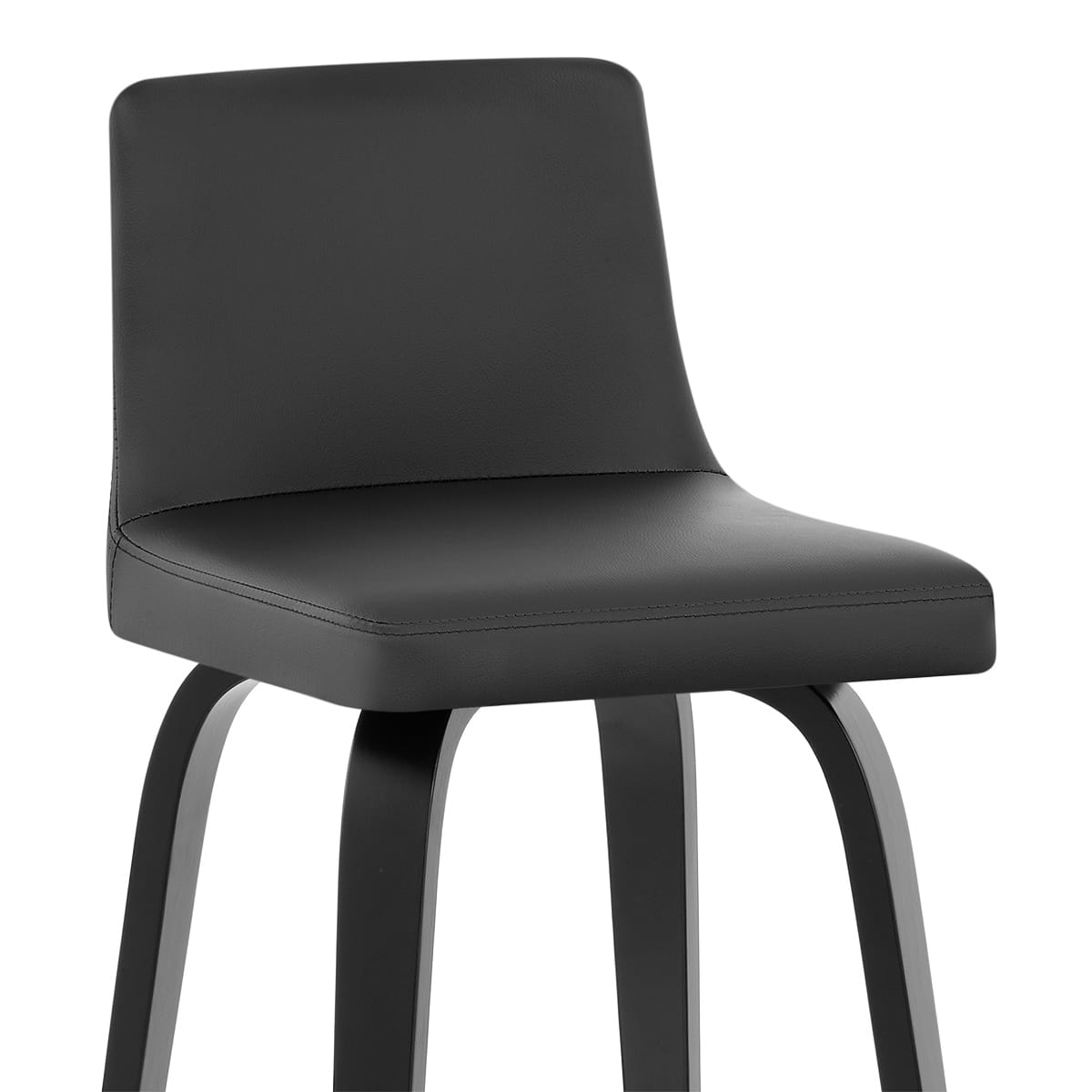 Sgabello Ecopelle Legno - Charlotte Nero