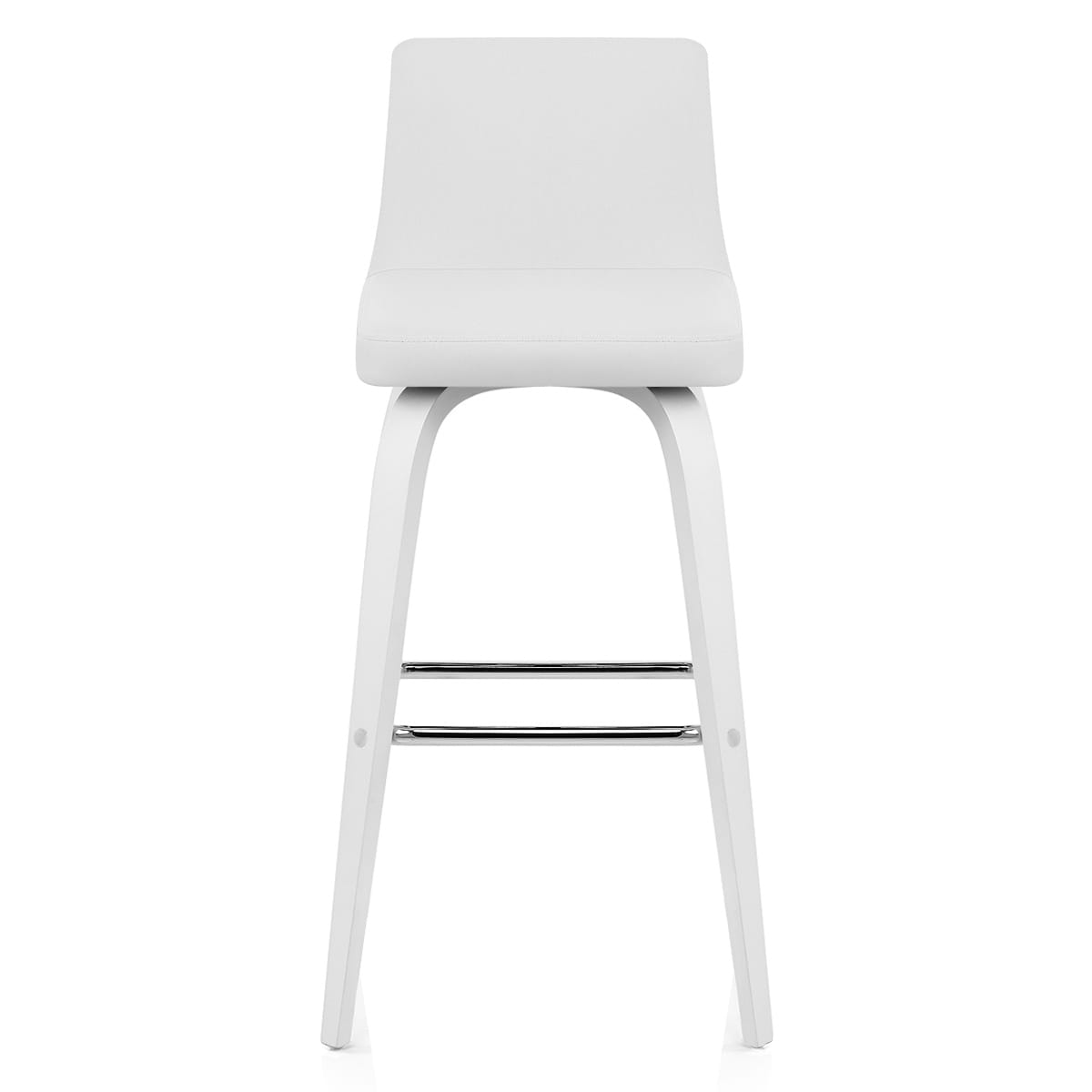 Sgabello Ecopelle Legno - Charlotte Bianco