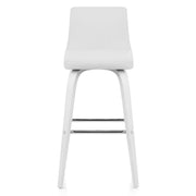 Sgabello Ecopelle Legno - Charlotte Bianco