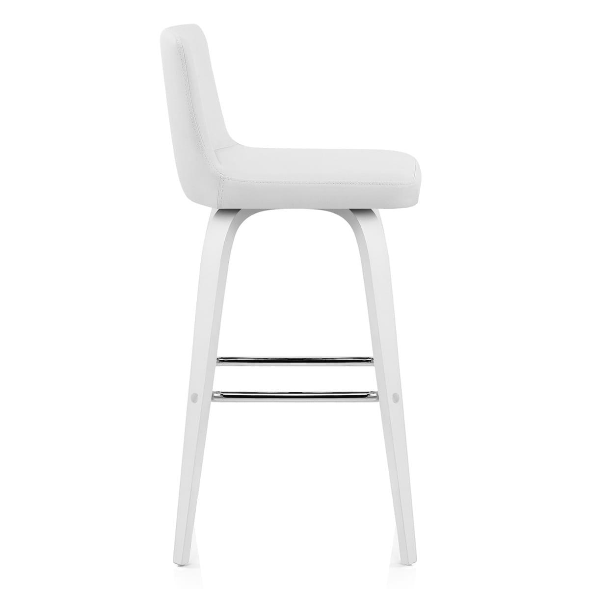 Sgabello Ecopelle Legno - Charlotte Bianco